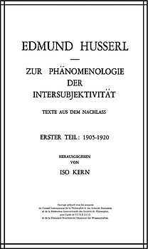 Zur Phänomenologie der Intersubjektivität