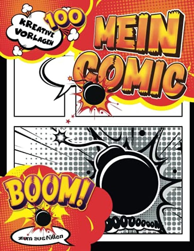 Comic Menschen Zeichnen Lernen Kinder: 100 Anime Blank Comic mit Beschriftungsblasen für Kinder und Erwachsene. Ein Meisterwerk-Geschenk für Heldenliebhaber