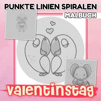 Valentinstag Punkte Linien Spiralen Malbuch: Der besondere Tag für Paare, die Spiralbuch zeichnen | Seiten für Paare, Jugendliche oder Verliebte | Für ... Geschenke zum Valentinstag | Zum Stressabbau