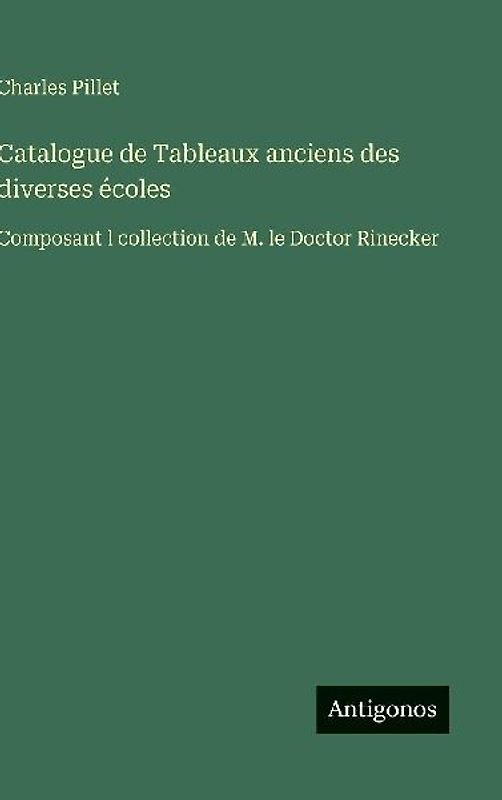 Catalogue de Tableaux anciens des diverses écoles