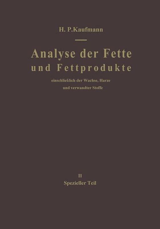 Analyse der Fette und Fettprodukte