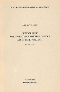 Bibliographie der musiktheoretischen Drucke des 16. Jahrhunderts