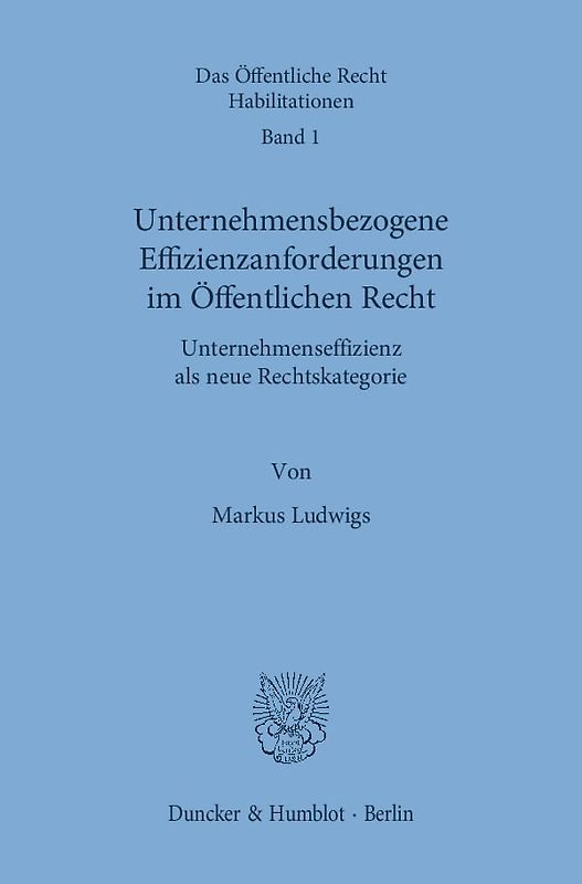 Unternehmensbezogene Effizienzanforderungen im Öffentlichen Recht.