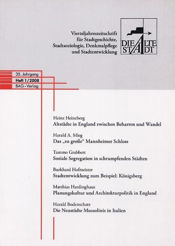 Die Alte Stadt 2008, Heft 1