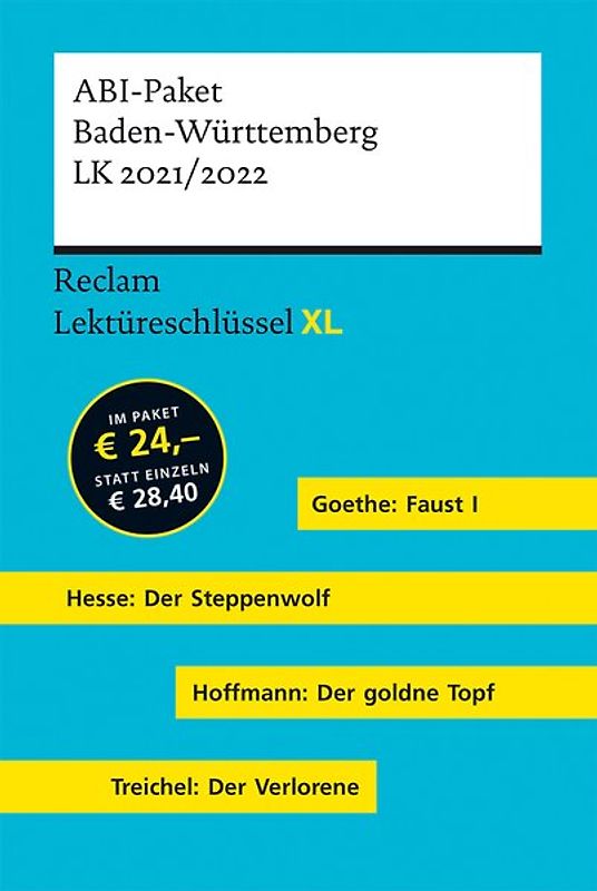 Lektüreschlüssel XL. ABI-Paket Baden-Württemberg LK 2021/2022
