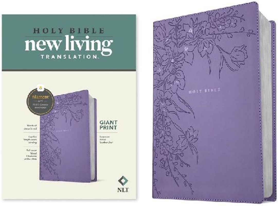 NLT Giant Print Bible, Filament Enabled (Leatherlike, Lavender Floral, Red Letter)