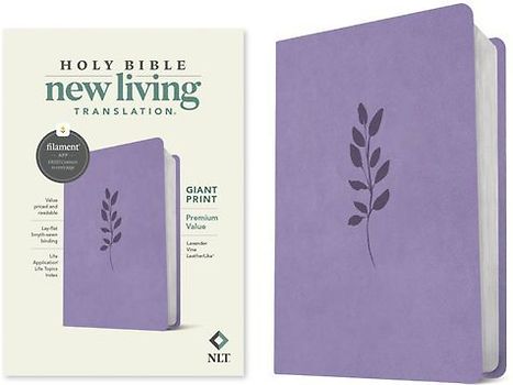 NLT Giant Print Premium Value Bible, Filament Enabled (Leatherlike, Lavender Vine)