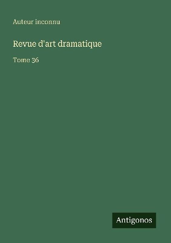 Revue d'art dramatique