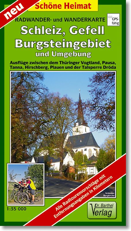 Radwander- und Wanderkarte Schleiz, Gefell, Burgsteingebiet und Umgebung