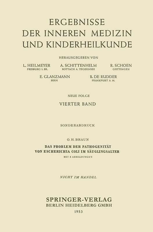 Das Problem der Pathogenität von Escherichia coli im Säuglingsalter