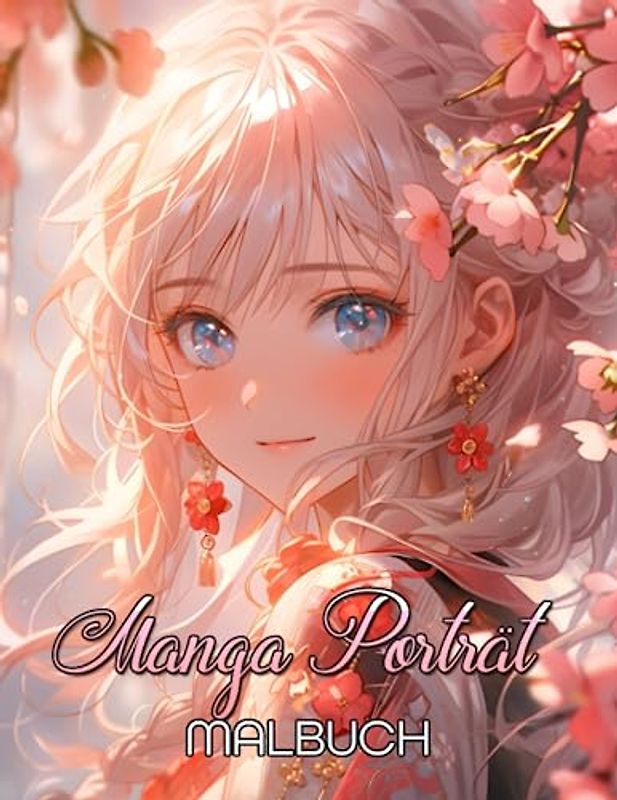 Manga Porträt Malbuch: 50 niedliche Kawaii-Porträt-Malseiten für Mädchen, Erwachsene und Kinder bieten dieses Buch für Anime-Liebhaber eine entspannende und kreativitätsfördernde Erfahrun