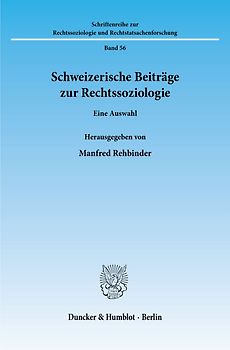 Schweizerische Beiträge zur Rechtssoziologie.