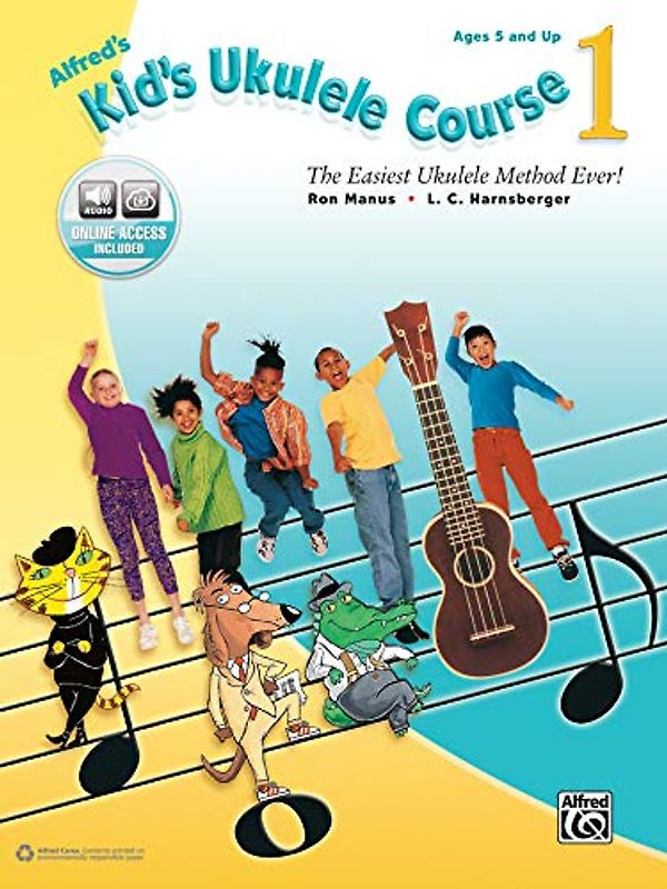 Alfred's Kid's Ukulele Course 1: The Easiest Ukulele Method Ever!, Book & Online Audio