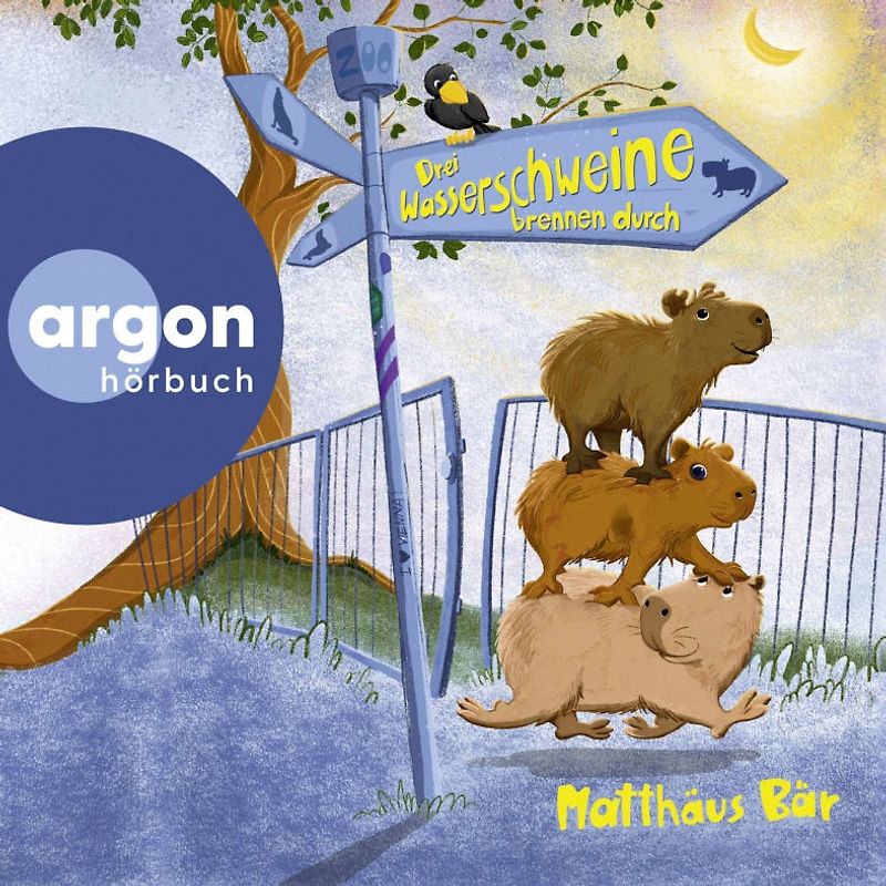 Drei Wasserschweine brennen durch