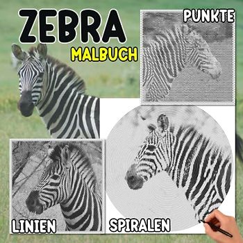 Zebra Punkte Linien Spiralen Malbuch: Ein afrikanisches Wildtier mit 30 versteckten Bildern im Inneren | Geschenke für Fans jeden Alters, um entspannt und kreativ zu sein
