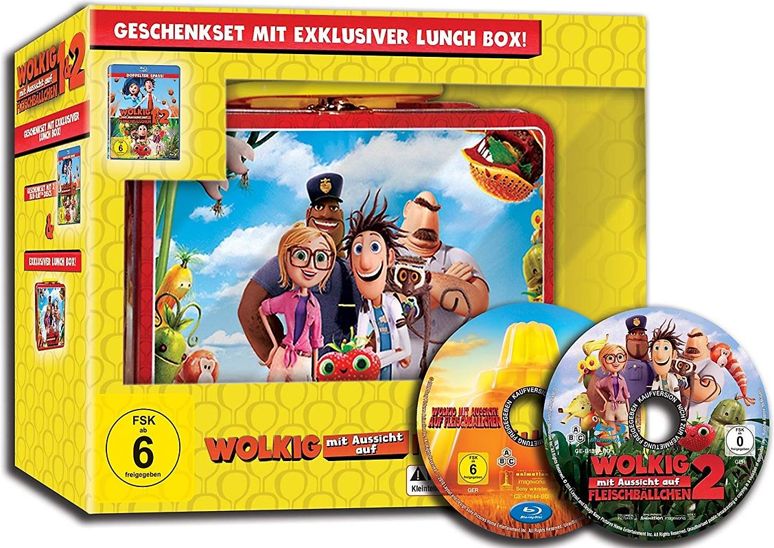 Wolkig mit Aussicht auf Fleischbällchen 1 und 2 [Lunch Box Edition, 2 Discs] Blu-ray Disc