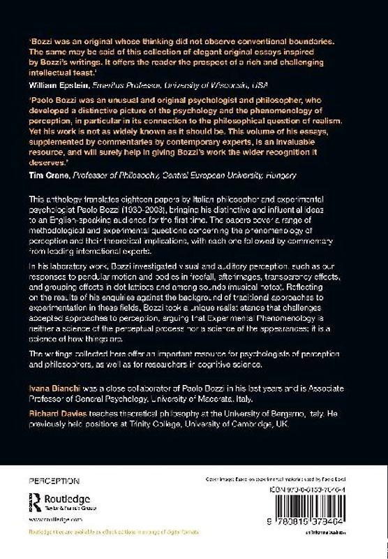 Paolo Bozzi's Experimental Phenomenology