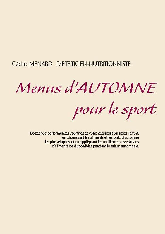 Menus d'automne pour le sport