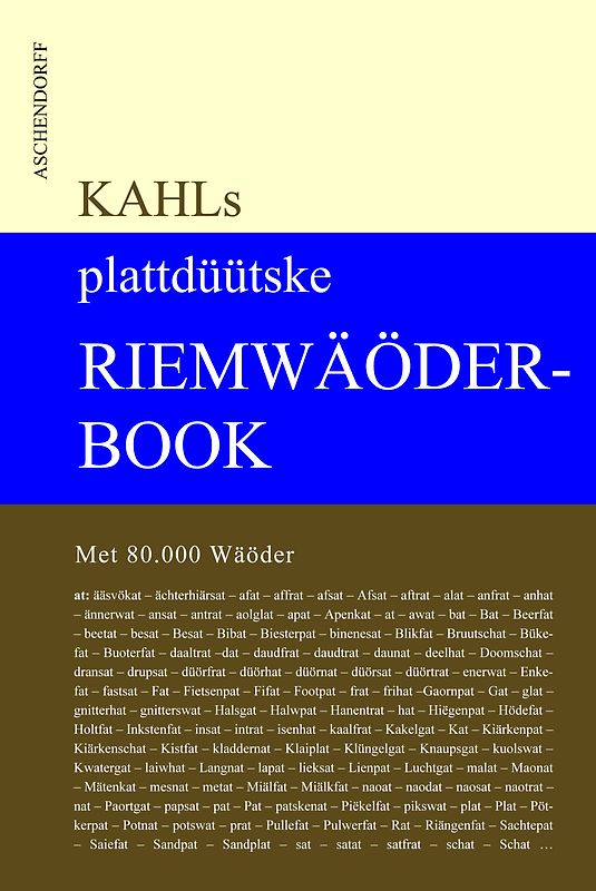 Kahls plattdüütske Riemwäöderbook