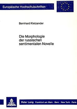 Die Morphologie der russischen sentimentalen Novelle