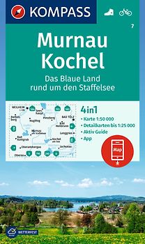 KOMPASS Wanderkarte 7 Murnau, Kochel - Das blaue Land rund um den Staffelsee 1:50.000