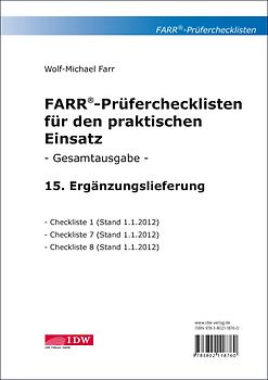 FARR Prüferchecklisten für den praktischen Einsatz