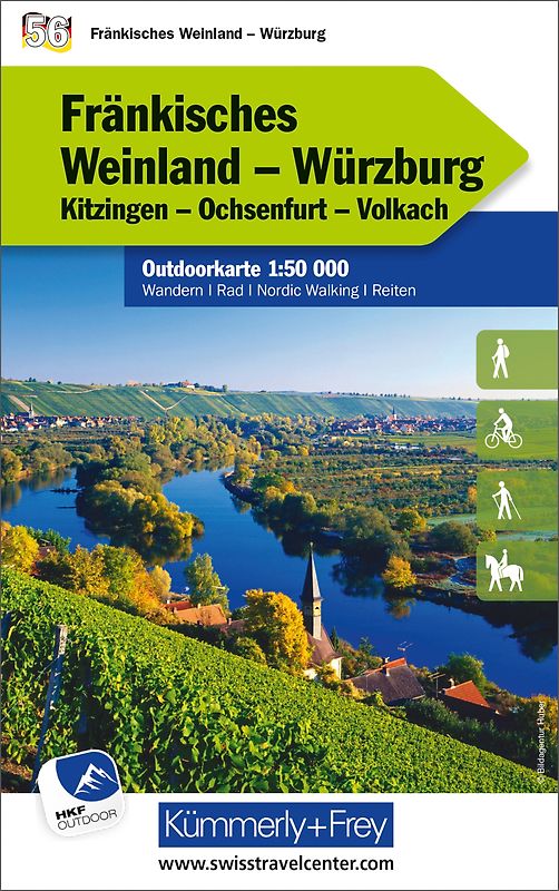 Kümmerly+Frey Outdoorkarte Deutschland 56 Fränkisches Weinland, Würzburg 1:50.000