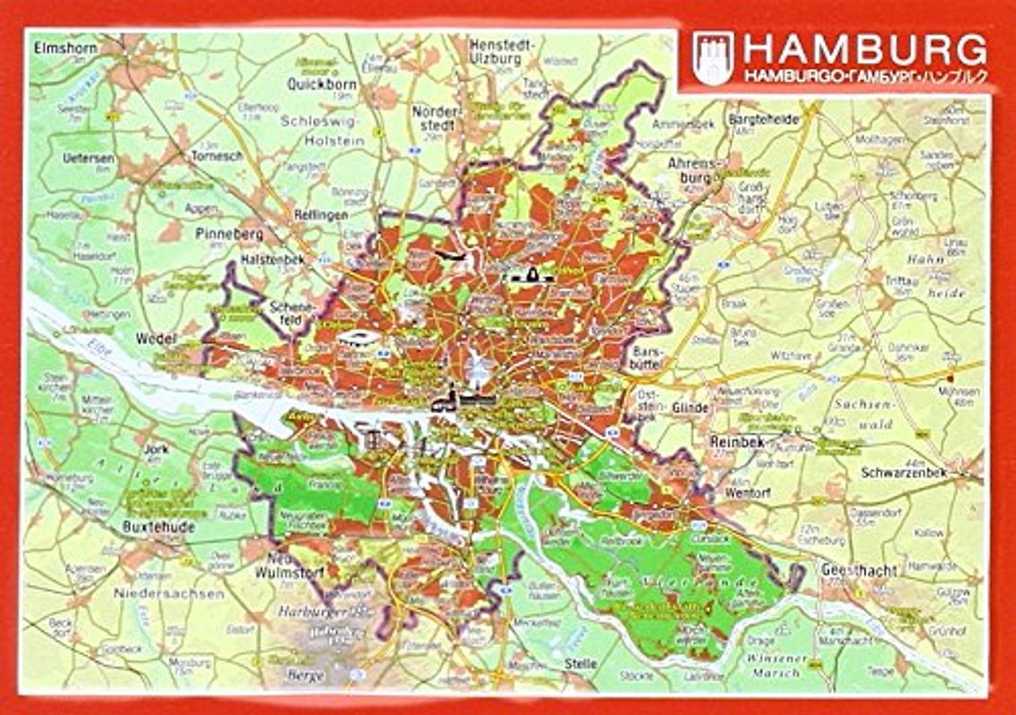Reliefpostkarte Hamburg