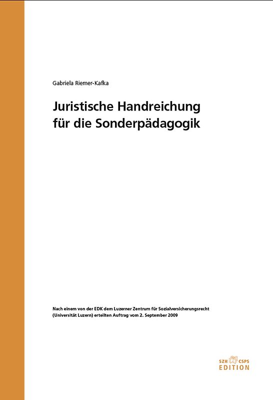 Juristische Handreichung für die Sonderpädagogik