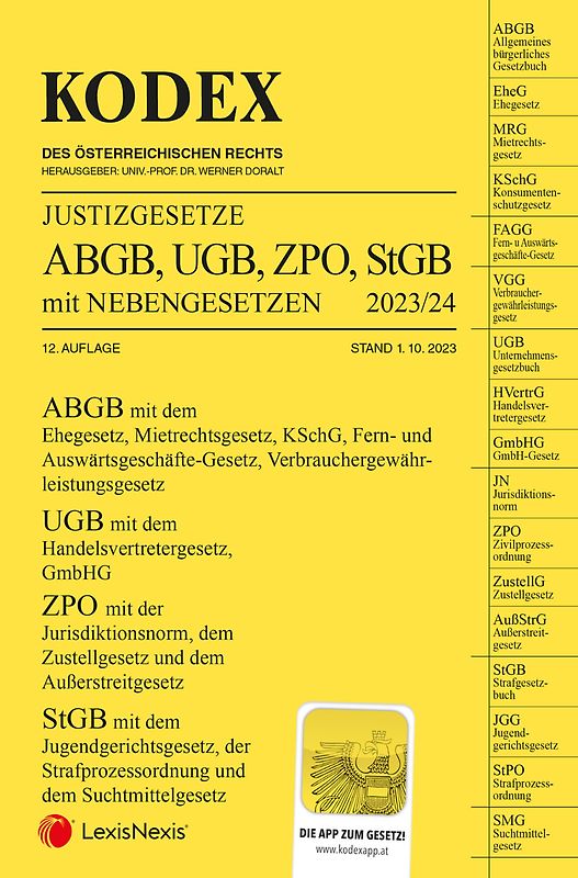 KODEX Justizgesetze 2023/24 - inkl. App