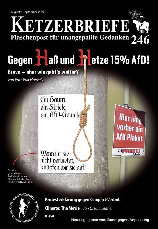 Gegen Haß und Hetze 15% AfD! Bravo - aber wie geht´s weiter?