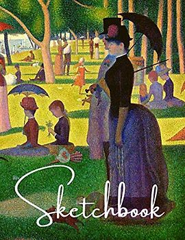 French Impressionist Pointillism artist Georges Seurat sketchbook Sunday weekend on the island La grande Jatte: Famous art sketchbook for doodling, sketching and coloring