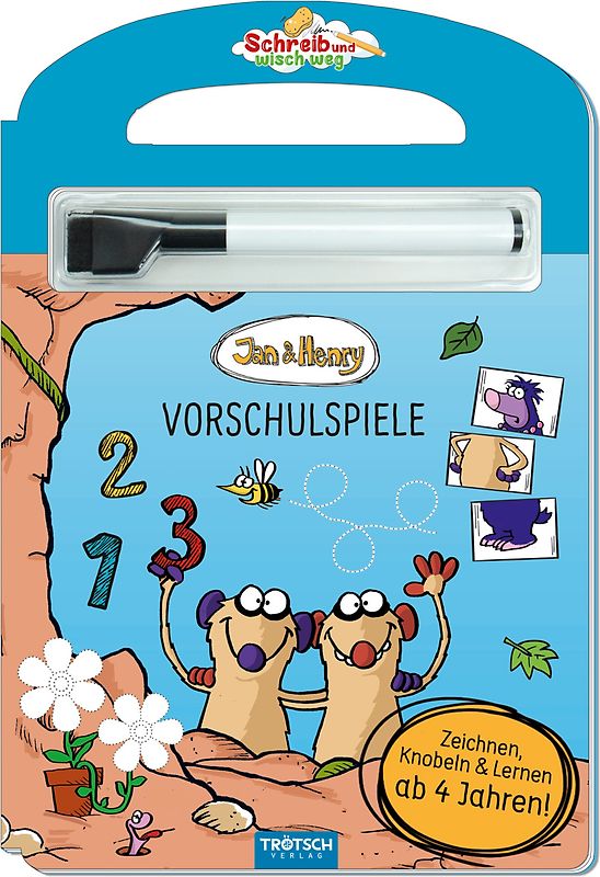 Trötsch Jan und Henry Schreib und wisch weg Pappenbuch Vorschulspiele