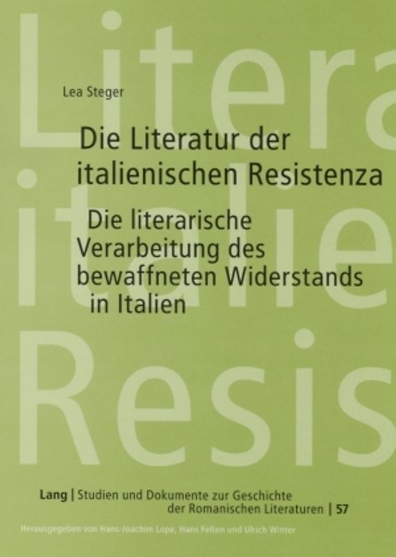 Die Literatur der italienischen Resistenza