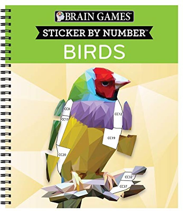 Brain Games - Sticker by Number: Birds (42 Images to Sticker)