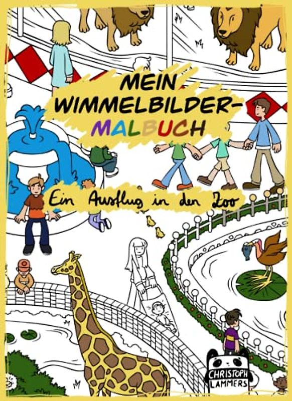 Mein Wimmelbilder-Malbuch: Ein Ausflug in den Zoo: Wimmelbilder zum Suchen, Entdecken und Ausmalen für Kinder ab 4+ Jahren