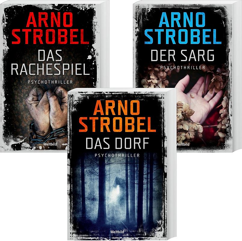 Das Dorf / Das Rachespiel / Der Sarg - Arno Strobel [Gebundene Ausgabe, Weltbild, 3 Bände]
