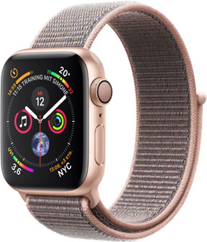 Apple Watch Series 4 40 mm boîtier en aluminium or avec Boucle Sport rose des sables [Wifi]