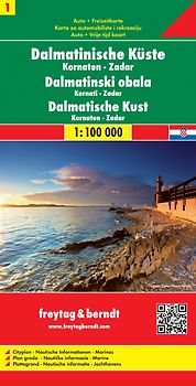 Dalmatinische Küste, Kornaten - Zadar, Autokarte 1:100.000