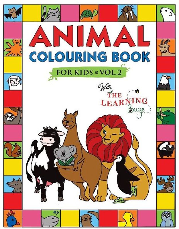 Animal Colouring Book for Kids with The Learning Bugs Vol.2