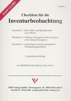 Checkliste 3 für die Inventurbeobachtung