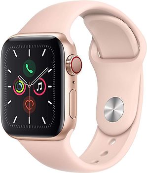 Apple Watch Series 5 40 mm boîtier en aluminium or et bracelet sport rose des sables [Wi-Fi + Cellulaire]