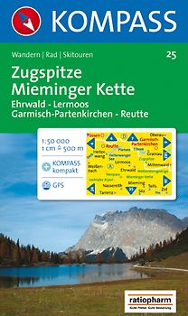 Zugspitze - Mieminger Kette. Mit Tourenführer, Radwegen und Skirouten. GPS-geeignet. 1:50000