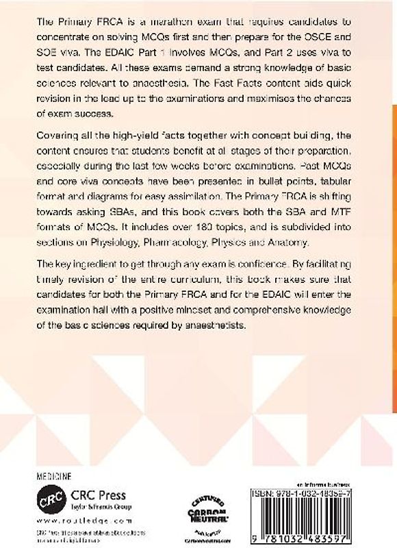 Fast Facts for the Primary FRCA and EDAIC