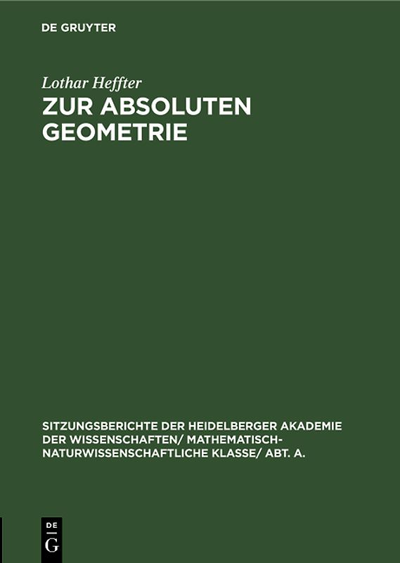 Zur absoluten Geometrie