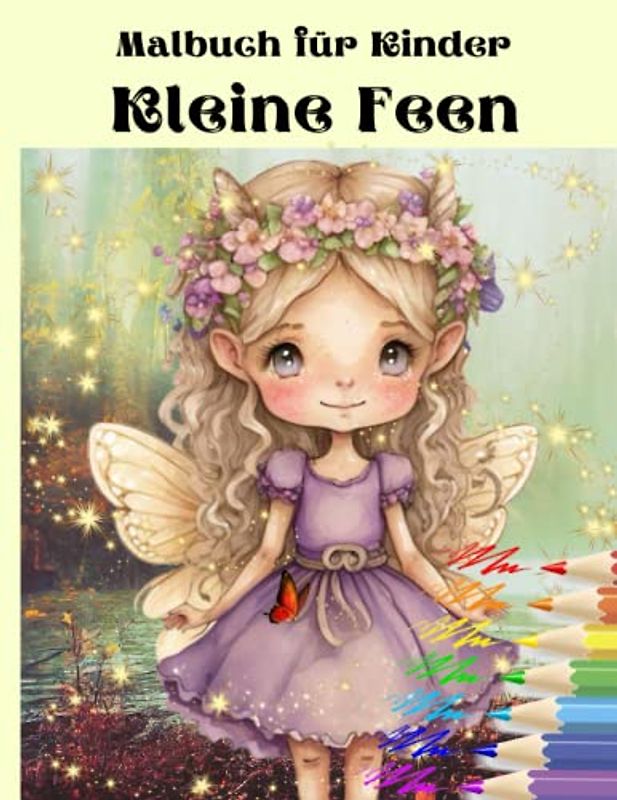 Feenmagie Malbuch für Kinder: Niedliches Fantasy-Malbuch für Kinder, Teens und Erwachsene, 40 große Grafiken von wunderschönen Feen, Schmetterlingen und Blumen!