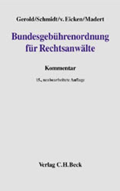 Bundesgebührenordnung für Rechtsanwälte