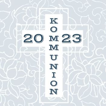 Meine Kommunion: Gästebuch zum Eintragen von Glückwünschen | Erinnerungsbuch an die erste heilige Kommunion | 21 x 21 cm | Geschenkbücher | Kreuz blau