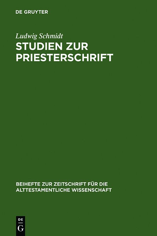 Studien zur Priesterschrift
