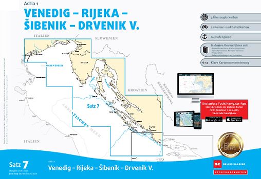 Sportbootkarten Satz 7: Adria 1 (Ausgabe 2021/2022)